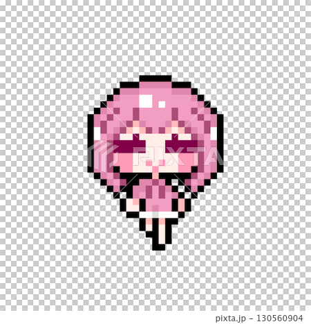 ドット絵キャラクター 歩くショートヘアの女の子 (1) ドット絵キャラクター 歩くショートヘアの女の子 (1) 130560904