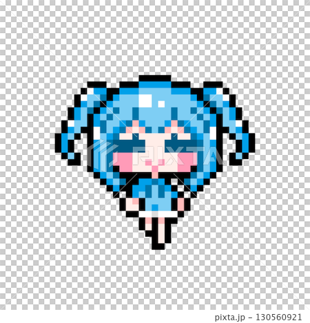 ドット絵キャラクター 歩くミニツインテールの女の子 (2) 130560921