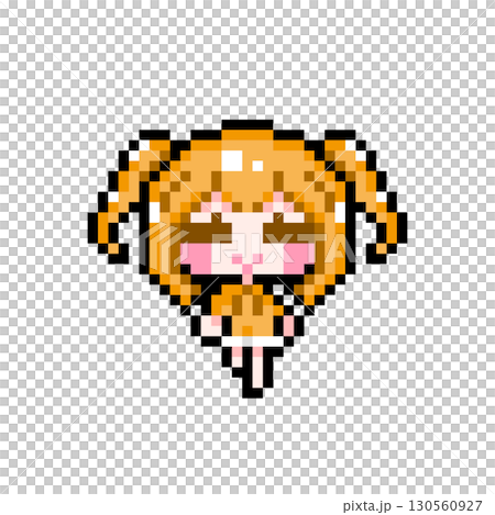 ドット絵キャラクター 歩くミニツインテールの女の子 (8) 130560927