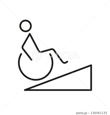 Wheelchair Accessibility Ramp Line Icon. Disability Access, Mobility Support, And Inclusive Design Outline Symbol. Barrier-Free Environment. Editable Stroke. Isolated Vector Illustration Wheelchair Accessibility Ramp Line Icon. Disability Access, Mobility Support, And Inclusive Design Outline Symbol. Barrier-Free Environment. Editable Stroke. Isolated Vector Illustration 130561135