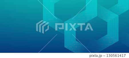 Digital hexagonal green abstract background. Digital futuristic technology concept with hexagons. Geometric stripe line art design for poster, brochure, cover, banner, website, header Digital hexagonal green abstract background. Digital futuristic technology concept with hexagons. Geometric stripe line art design for poster, brochure, cover, banner, website, header 130561417