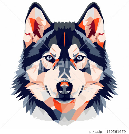 dog husky wolf pet head vector illustration clipart 130561679