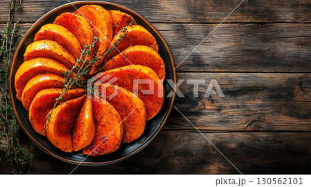 view table plate slices sprigs topdown rustic butternut 130562101