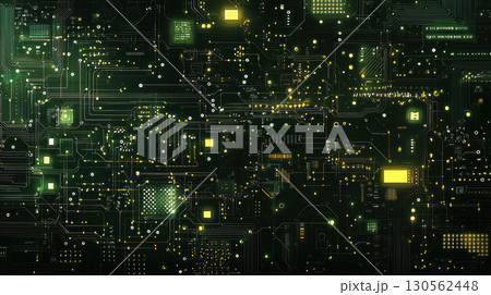 view circuit details closeup board green shades intricate 130562448