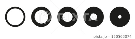 Circle graph. Coaching wheel, life round blank. Diagrams infographic set. Chart icons. Donut charts. Geometric elements. Vector illustration. 130563074