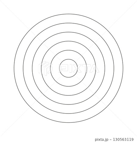 Polar grid of 5 concentric circles. Circle...のイラスト素材 [130563119] - PIXTA