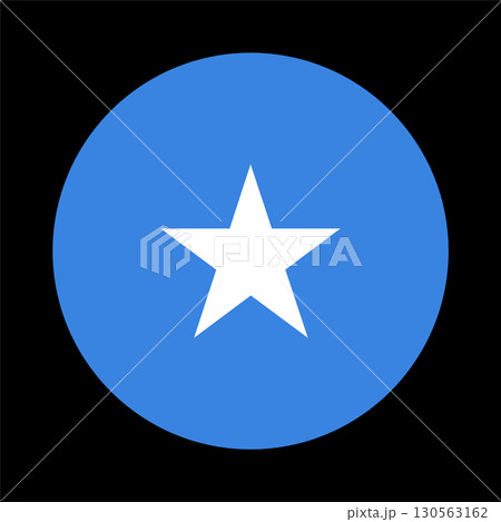 Somalia round flag vector. Official colors. Symbol of patriotism and freedom. Eps circle icon. Illustration. 130563162
