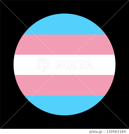 Transgender round flag. Circle Symbol movement lgbt. Element of sexual minorities, gays and lesbians. Eps illustration. Transgender round flag. Circle Symbol movement lgbt. Element of sexual minorities, gays and lesbians. Eps illustration. 130563164