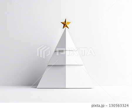 シンプルなクリスマスツリーのシンボルイラスト（白背景） 130563324