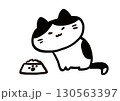 ハチワレクロ猫ちゃん　ごはん 130563397