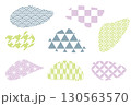 不規則な楕円の和柄シームレスフレーム 130563570