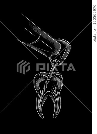 Teeth treatment dental drill symbol black Teeth treatment dental drill symbol black 130563970