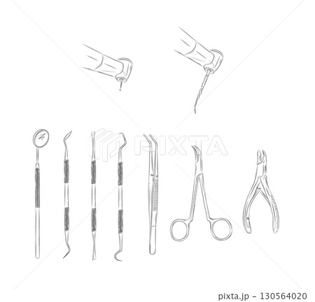 Dentist surgery and dental treatment tools 130564020
