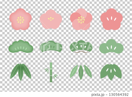 松竹梅 手描き風 松竹梅 手描き風 130564392