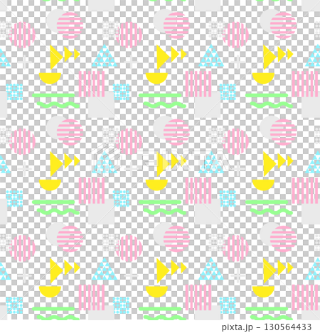 Vivid color Scandinavian style geometric seamless pattern background 130564433