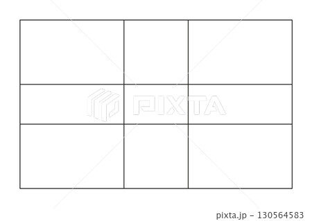 Golden ratio template. Method golden section. Fibonacci array, numbers. Golden proportions. Harmony. Outline vector illustration.  130564583