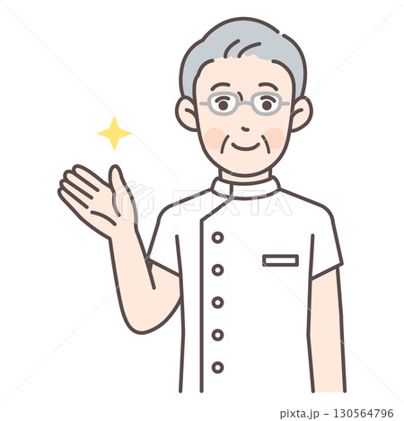 案内するシニア男性看護師 130564796