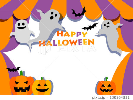 ハロウィンの壁紙背景素材　お化けとカボチャとテント 130564831