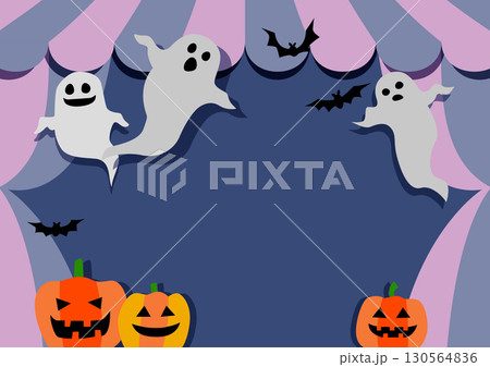 ハロウィンの壁紙背景素材 お化けとカボチャとテント ハロウィンの壁紙背景素材 お化けとカボチャとテント 130564836