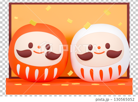 Red and white Daruma 130565052