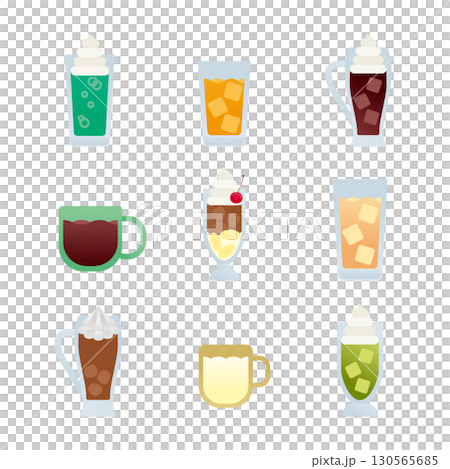 喫茶メニューのイラストセット2 130565685