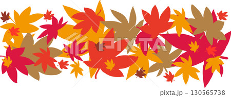 紅葉の落ち葉の四角い背景 130565738