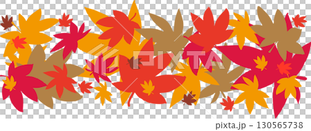 紅葉の落ち葉の四角い背景 130565738