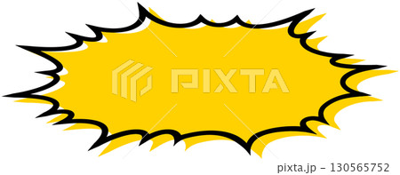 吹き出し　ギザギザ　横長 130565752