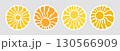 Retro sun or flower sticker set in yellow and orange with groovy abstract wavy rays on a gray background. Sun round shaped stickers. Perfect for summer decals, posters, and prints 130566909