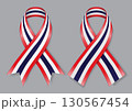 3d stripe ribbon bow with Thailand national flag colors vector illustration 130567454