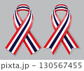 3d stripe ribbon bow with Thailand national flag colors vector illustration 130567455
