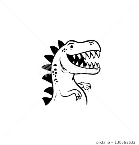 Carnotaurus. Carnotaurus simple black and white line art vector logo Carnotaurus. Carnotaurus simple black and white line art vector logo 130568632