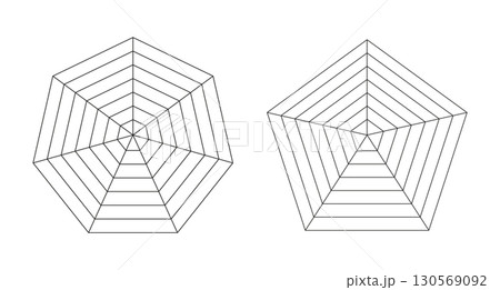 Pentagon, heptagon radar, spider diagram templates. Spider mesh icon. Polygon graph symbol. Diagram for statistic, analytic. Blank radar charts. Coaching tool. Grid with segments. Graphic illustration Pentagon, heptagon radar, spider diagram templates. Spider mesh icon. Polygon graph symbol. Diagram for statistic, analytic. Blank radar charts. Coaching tool. Grid with segments. Graphic illustration 130569092