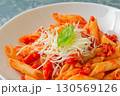 Pasta with tomato sauce and salsiccia 130569126