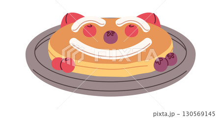 Breakfast pancakes dish childlike design Breakfast pancakes dish childlike design 130569145