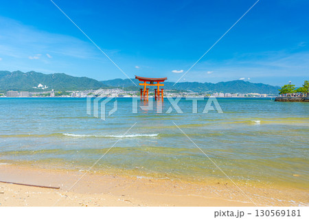 夏の宮島　厳島神社　鳥居 130569181