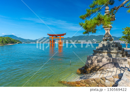 夏の宮島　厳島神社　鳥居 130569422