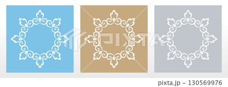 Set of decorative frames Elegant vector element for design in Eastern style, place for text. Floral colored borders. Lace illustration for invitations and greeting cards Set of decorative frames Elegant vector element for design in Eastern style, place for text. Floral colored borders. Lace illustration for invitations and greeting cards 130569976