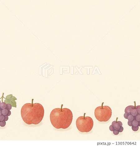 秋の果物シリーズ:無造作に並ぶ果物ボトム背景 秋の果物シリーズ:無造作に並ぶ果物ボトム背景 130570642