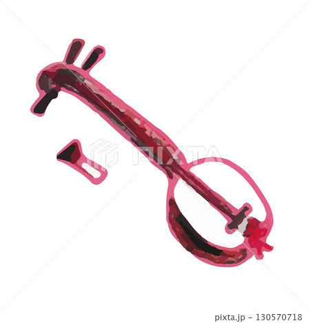 東北のかわいいイラスト津軽三味線(青森県) 130570718