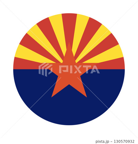 Arizona circle flag. Round flag of Arizona. State of the USA. 130570932