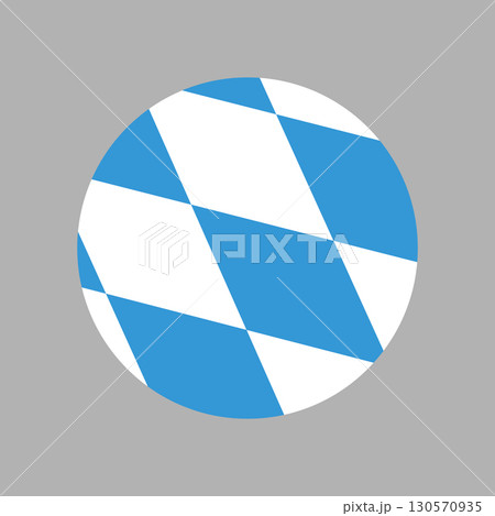 Bavaria round flag. Circle flag of the Free german State of Bavaria. 130570935