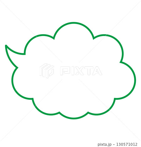 シンプルな吹き出しのイラスト　もこもこフレーム 130571012