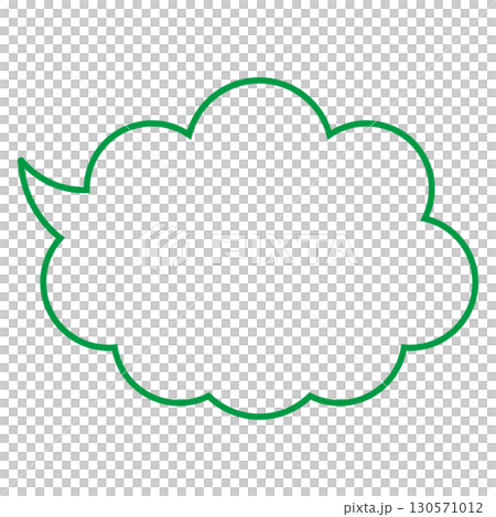 シンプルな吹き出しのイラスト　もこもこフレーム 130571012