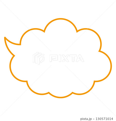 シンプルな吹き出しのイラスト　もこもこフレーム 130571014