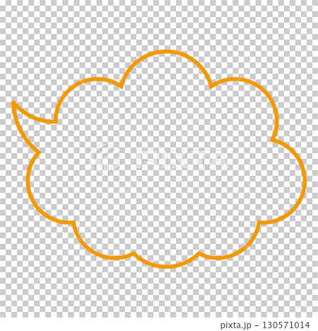 シンプルな吹き出しのイラスト　もこもこフレーム 130571014