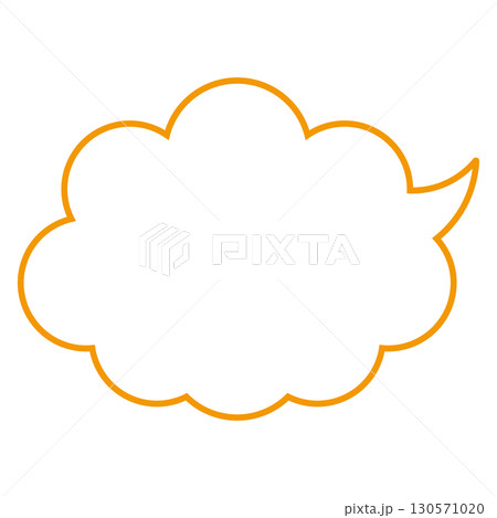 シンプルな吹き出しのイラスト　もこもこフレーム 130571020