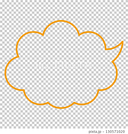 シンプルな吹き出しのイラスト　もこもこフレーム 130571020