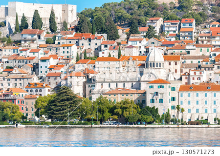 Sibenik cityscape featuring St. James Cathedral and medieval fortress in Croatia Sibenik cityscape featuring St. James Cathedral and medieval fortress in Croatia 130571273