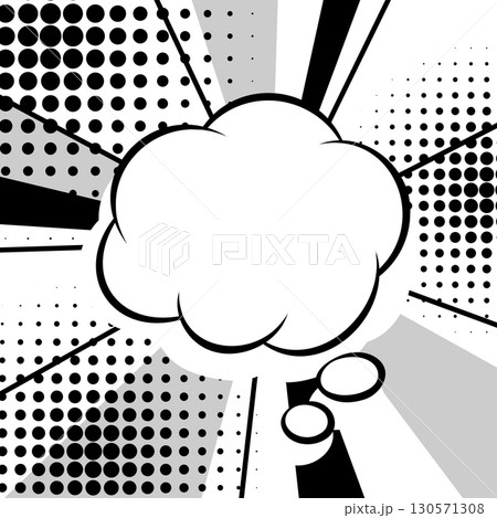 Background with speech bubble. Decorative abstract card in pop art style. 130571308